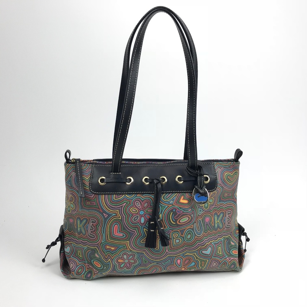 DOONEY & BOURKE CANVAS/LEATHER HANDBAG HEART Star